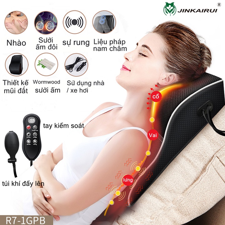 Đệm, nệm, ghế massage toàn thân Rowanto Nhật Bản kết hợp túi hơi chống nhức mỏi, hỗ trợ giảm đau cơ bắp, thư giãn, giảm stress, lưu thông tuần hoàn máu tặng kèm tinh dầu gừng