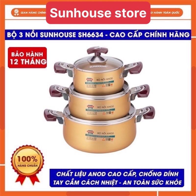 Bộ nồi SH6634 chất liệu nhôm dùng bếp gas bếp hồng ngoại