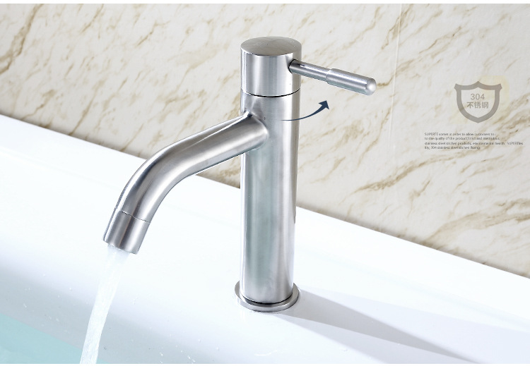 Vòi lavabo đơn lạnh, vòi chậu rửa cao cấp VHF2 bằng hợp kim không rỉ phong cách hiện đại - Tặng 1 tuýp cao su non lắp vòi