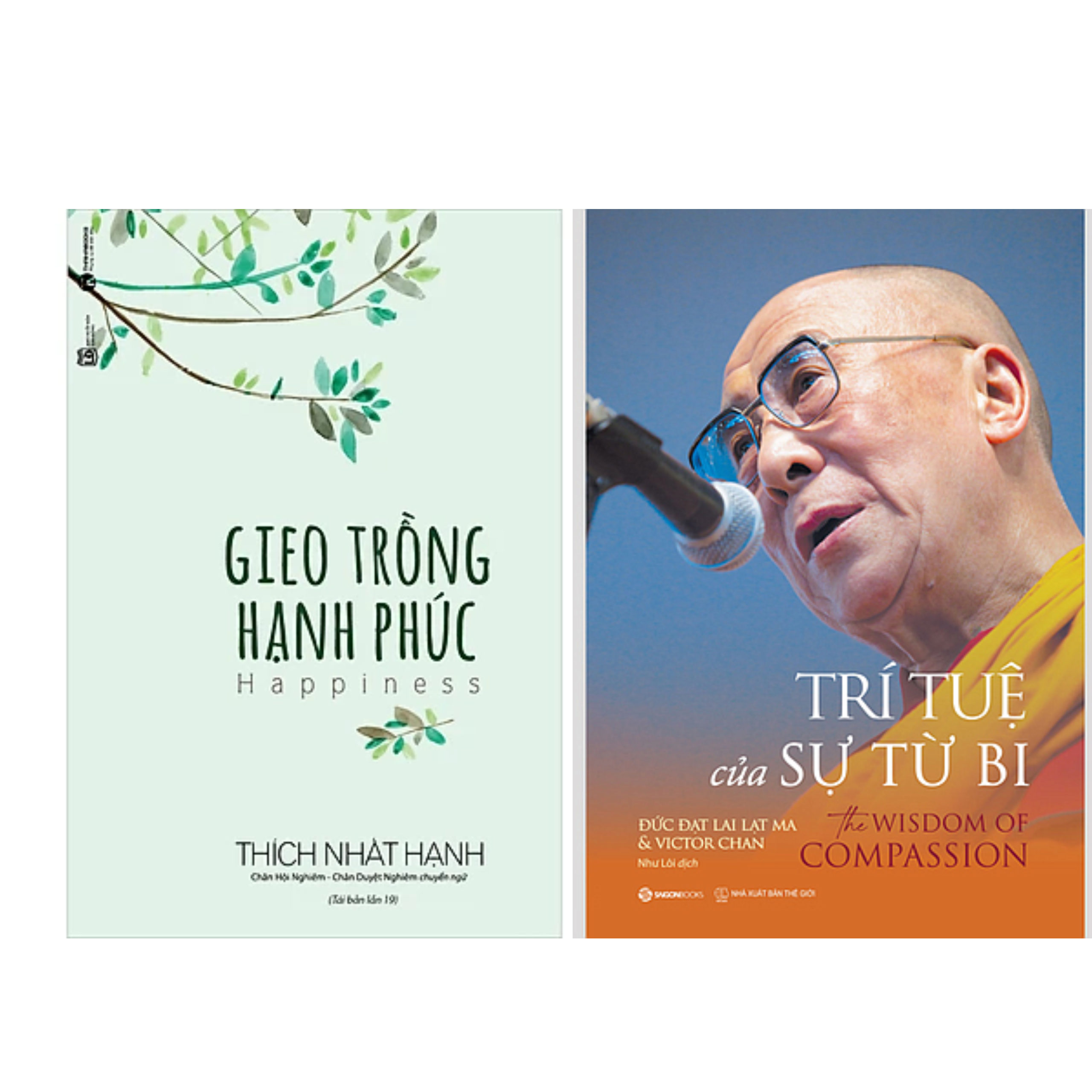 Combo 2Q Sách Tôn giáo - Tâm Linh : Trí Tuệ Của Sự Từ Bi - Đức Đạt Lai Lạt Ma + Gieo Trồng Hạnh Phúc (Tái Bản) - Thiền Sư Thích Nhất Hạnh