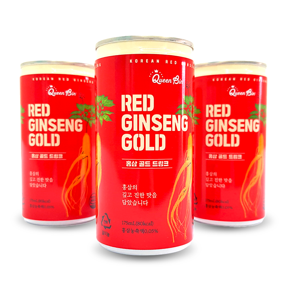 Túi 12 Lon Nước Hồng Sâm DWI Queen Bin Red Ginseng Gold (175ml/Lon)