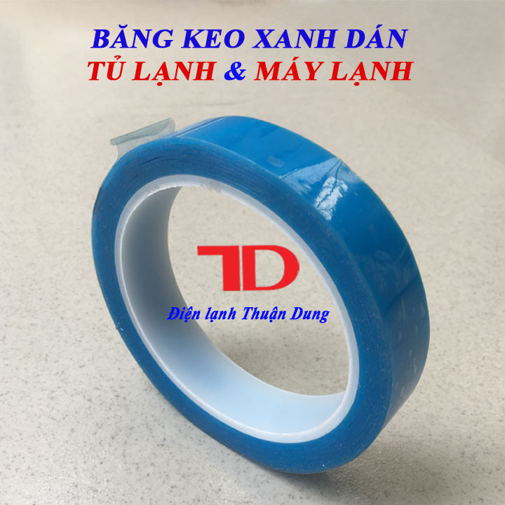 Băng keo xanh dán Tủ Lạnh và Máy Lạnh, băng dính chuyên dụng loại 2cm và 4cm - Điện Lạnh Thuận Dung