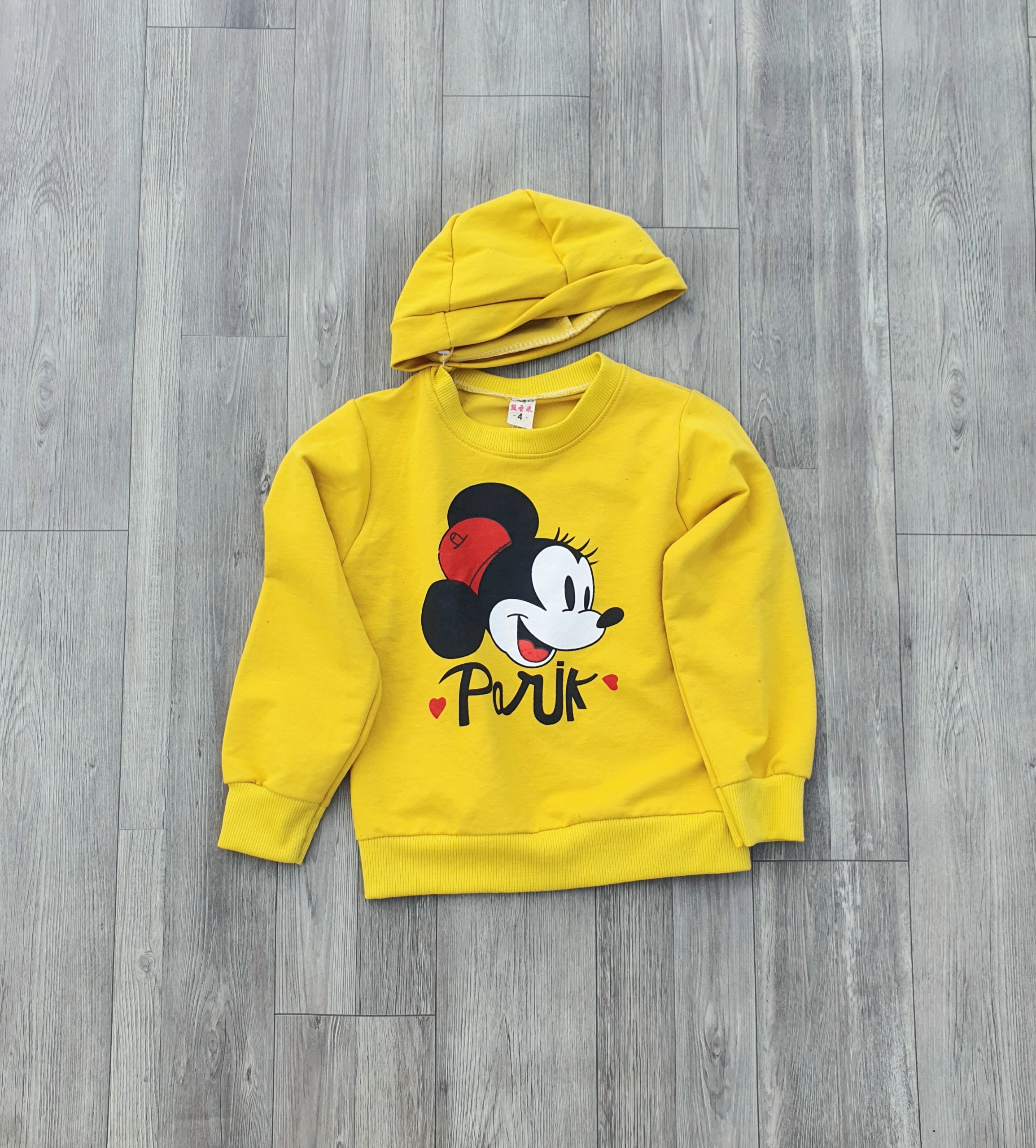 Áo thun dài tay kèm nón hình Mickey cho bé từ 12-17kg chất cotton mềm mát