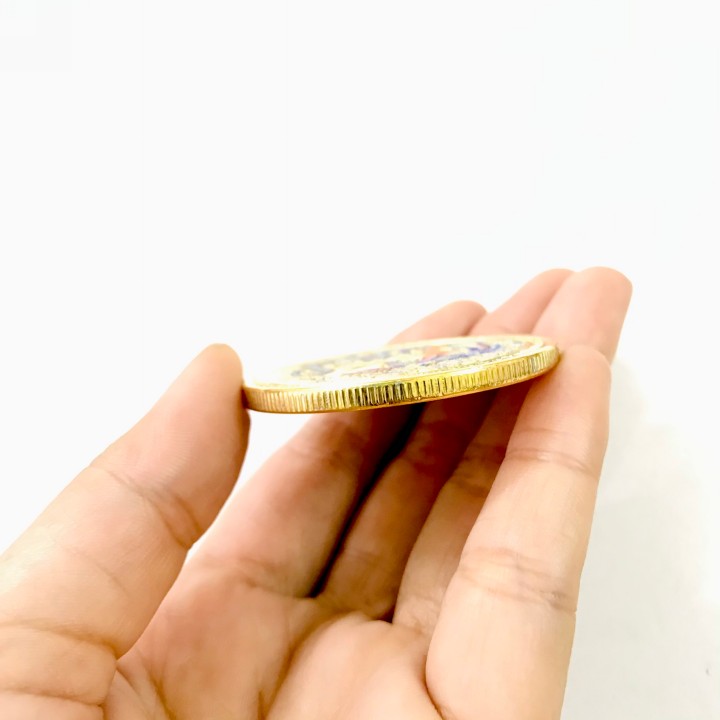 Xu Long Phụng in màu, chất liệu Niken mạ màu vàng, đem theo bên người, trưng bày bàn sách, giúp mang lại may mắn, ấm êm, tường hòa - TMT Collection - SP005156