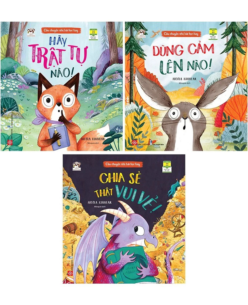 Combo Câu Chuyện Nhỏ, Bài Học Hay: Chia Sẻ Thật Vui Vẻ! + Hãy Trật Tự Nào! + Dũng Cảm Lên Nào!  _DTI