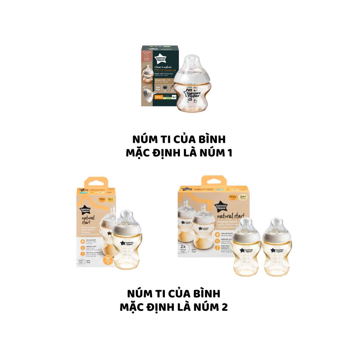 COMBO Ty Ngậm Dạ Quang Cho Bé Tommee Tippee Night Time 0-6m & Bình Sữa PPSU Ty Siêu Mềm Tự Nhiên 150ml