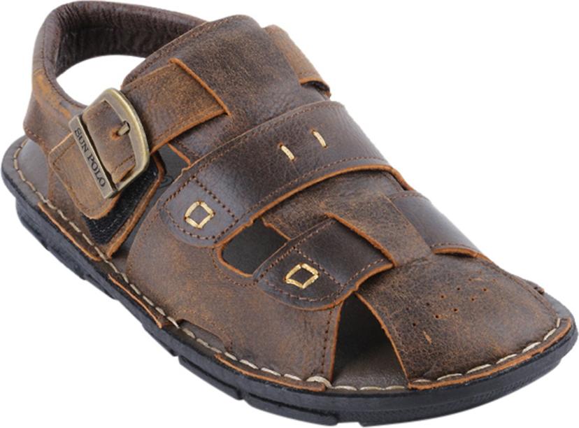 Giày Sandal Nam Da Bò Cao Cấp SUNPOLO SUSDA20N - Nâu (Size