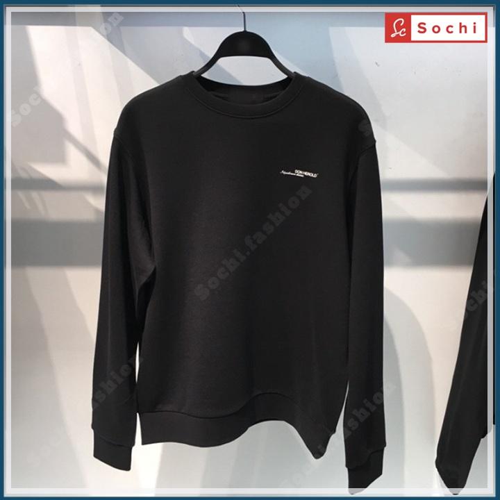 Áo sweater nam cổ tròn, áo giữ nhiệt mềm mịn nam tính in Continuable mã SW696