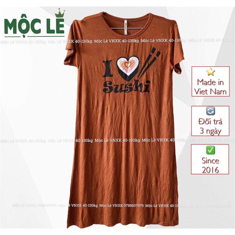 Đầm thun tăm mỏng mát co dãn nâu