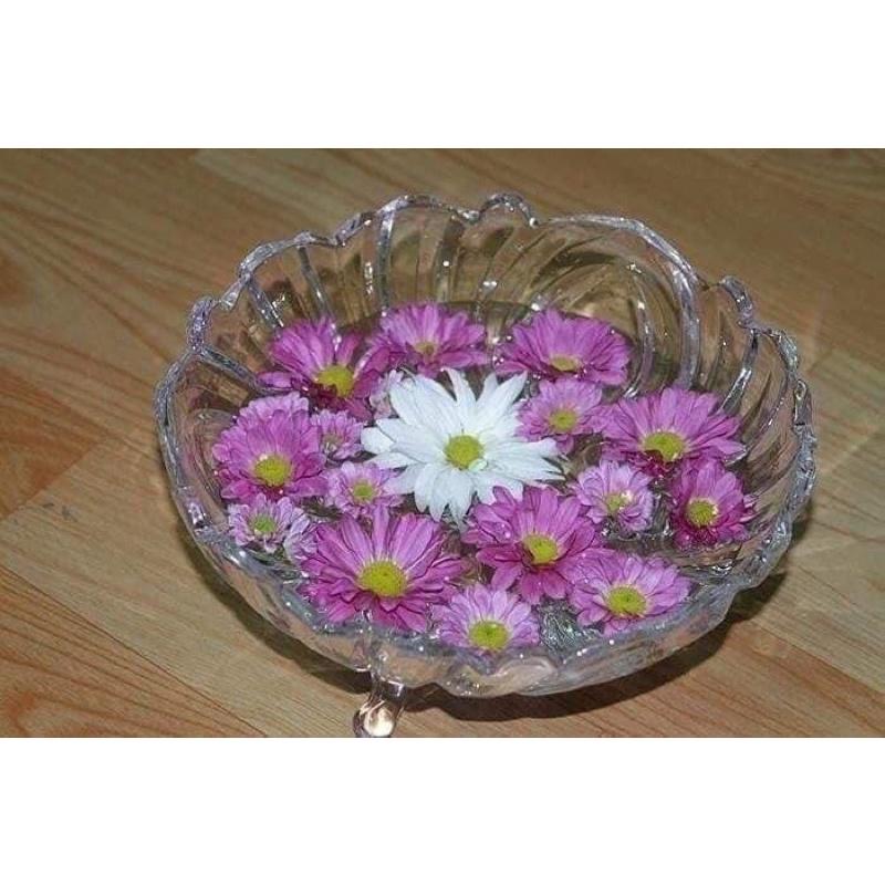 Đĩa 3 chân thủy tinh trắng đa dụng
