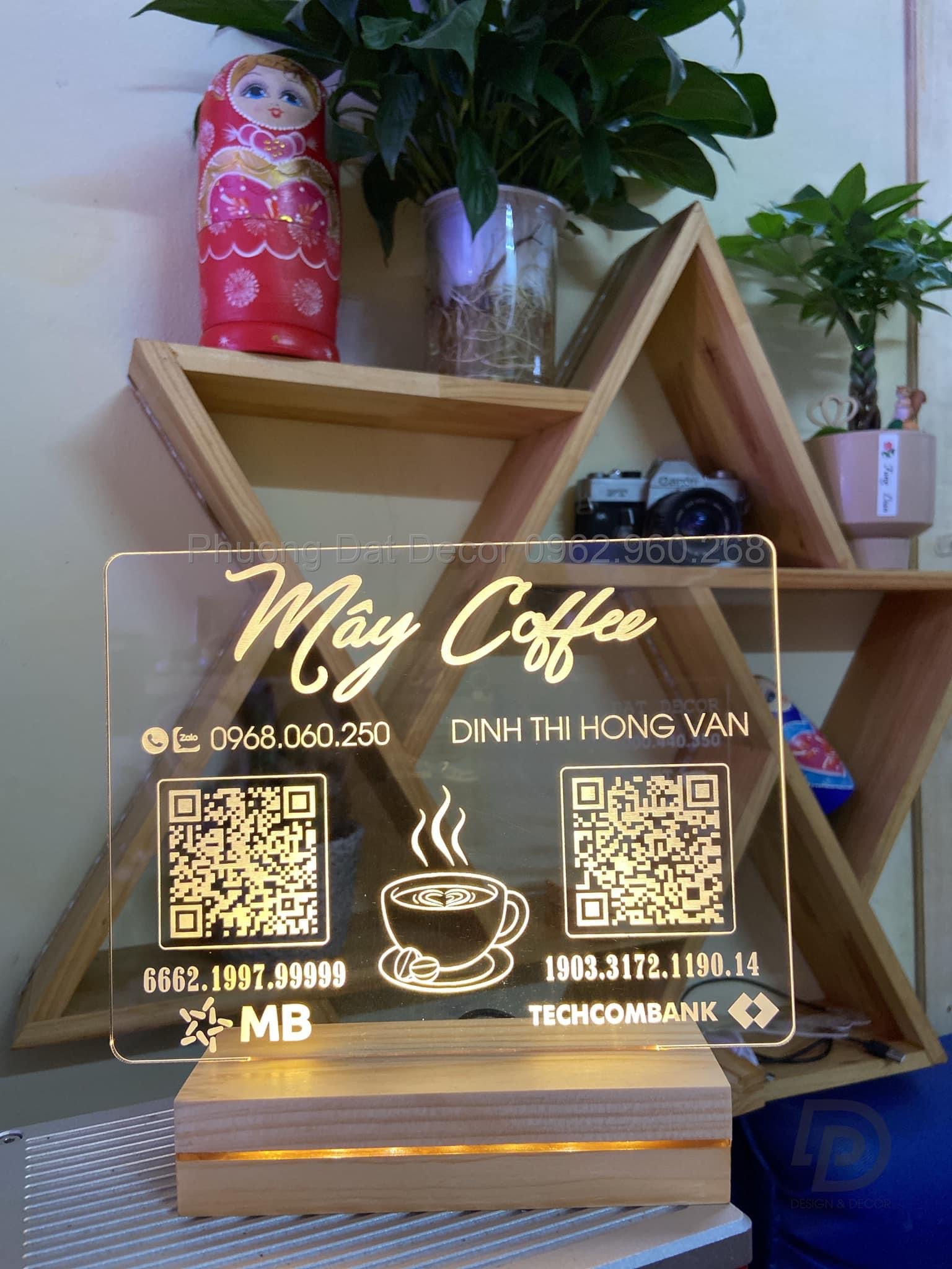 Logo shop - Bảng STK quét mã QR - Đèn led mica