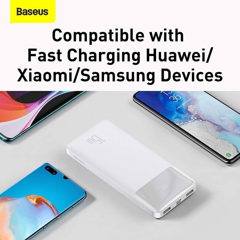 Pin sạc dự phòng sạc nhanh 20W dung lượng 10000 mAh trang bị 3 cổng ouput Type C và 2 USB A hiệu Baseus Bipow smart Digital Display cho Smartphone / Tablet / Laptop / Macbook - hàng nhập khẩu