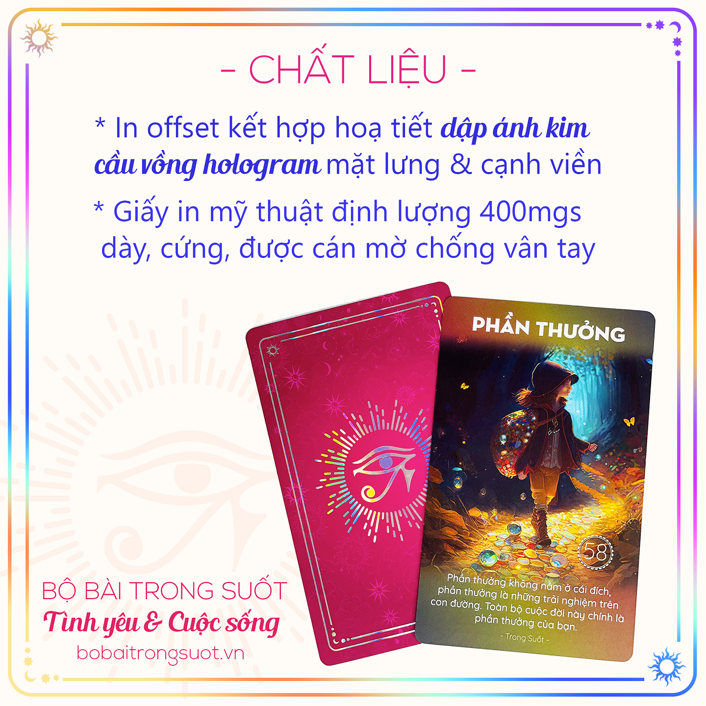 Bộ thẻ bài Trong Suốt Tình Yêu và Cuộc Sống - Chìa khóa của Hạnh Phúc