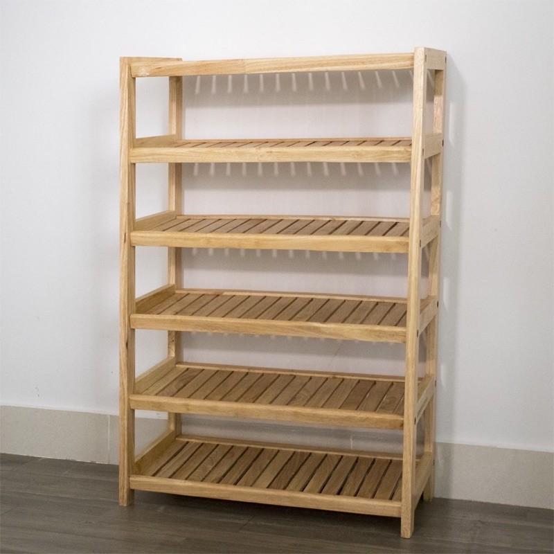 Kệ để giày dép gỗ 6 tầng 60cm, gỗ cao su - Gía để giày dép 6 tầng 47wood