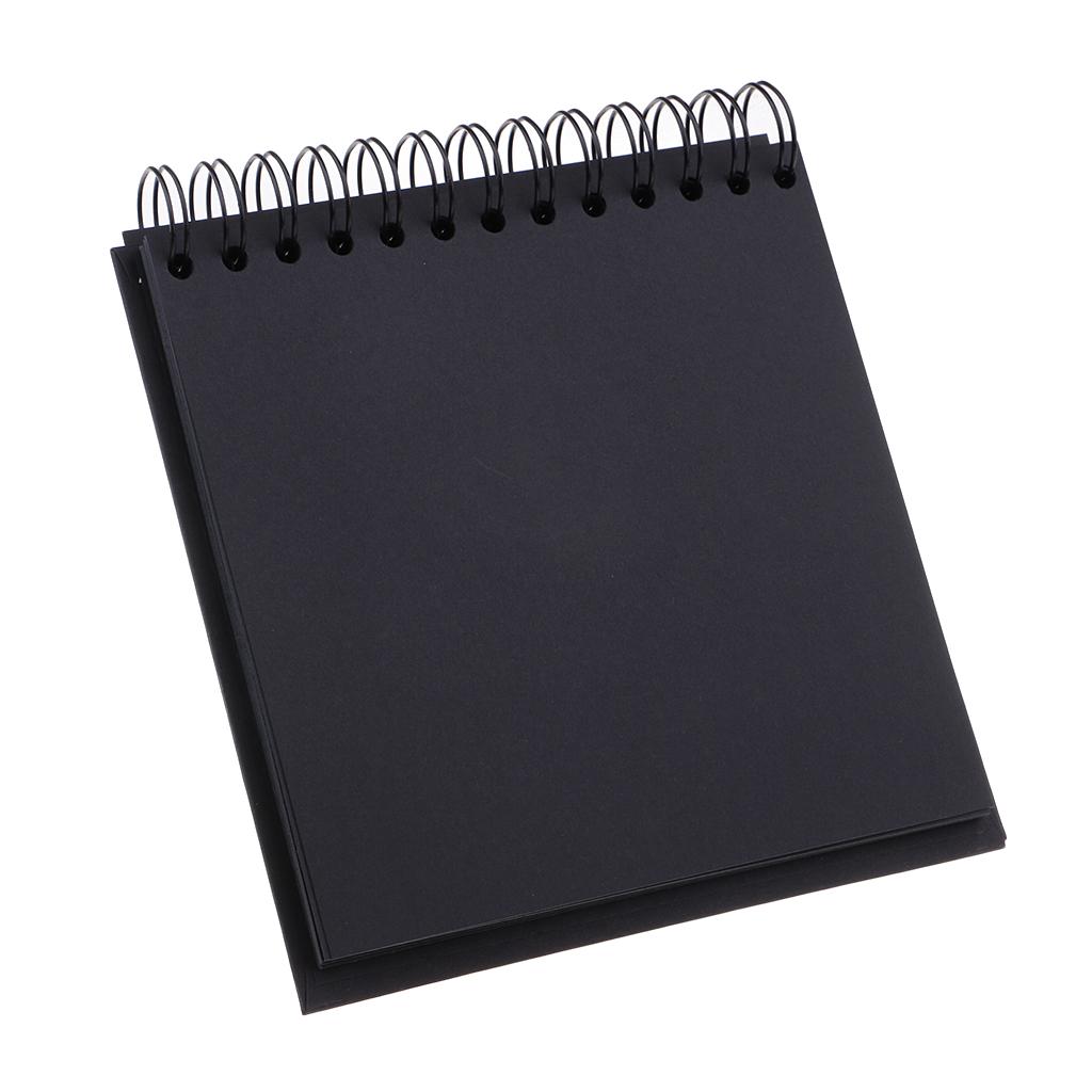 20 Pages Ring Binder Scrapbook Family Memory Photo Album Black 165x165mm