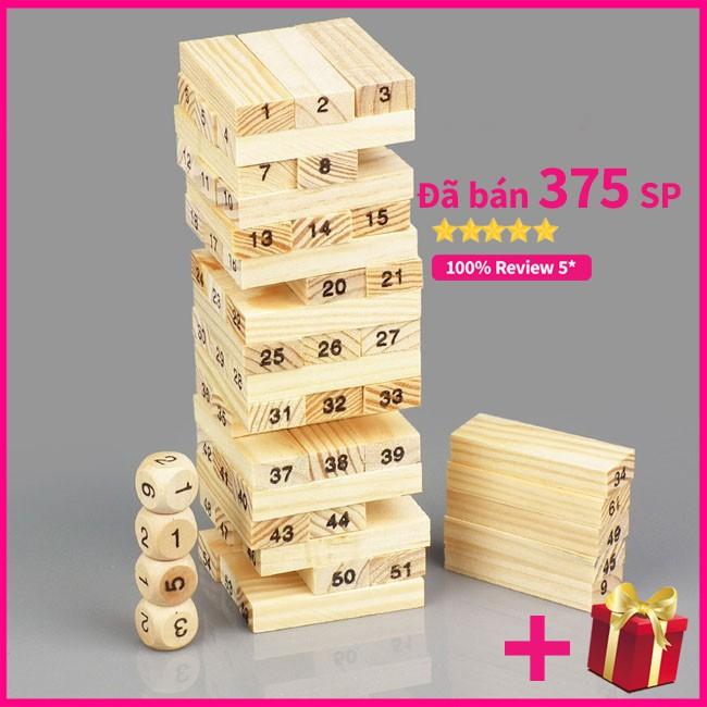 Bộ Đồ Chơi Rút Gỗ ️- Trò Chơi Rút Gỗ Mini Wiss Toy Cho Bé Loại 54 Thanh - GD173