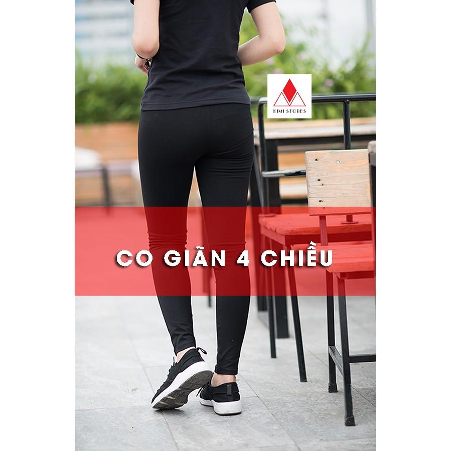 Quần legging nữ H.&amp;.M dài, cạp cao giữ nhiệt legging thun ôm bó vải dày dặn cao cấp, có khóa dưới ống