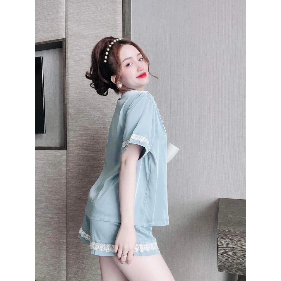 Đồ Mặc Nhà Quần Ngắn, Kiểu Tay Ngắn Và Quần Phối Ren XInh Xắn, Đồ Ngủ Lịch Sự, Phom Dưới 58kg