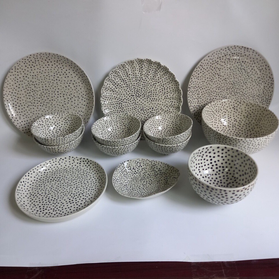 Bộ đồ ăn bát, đĩa chấm bị cao cấp - Sản phẩm vẽ tay thủ công và nung ở nhiệt độ cao - gốm sứ cao cấp authentic bat tràng