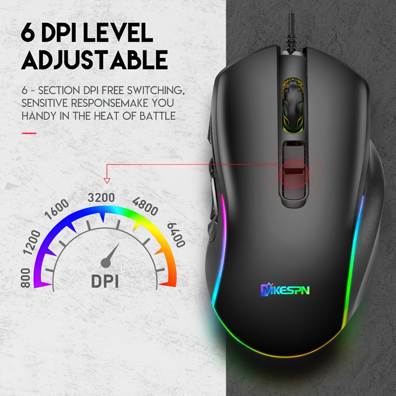 Chuột LED RGB 7200 DPI Gaming Mouse Macro X9