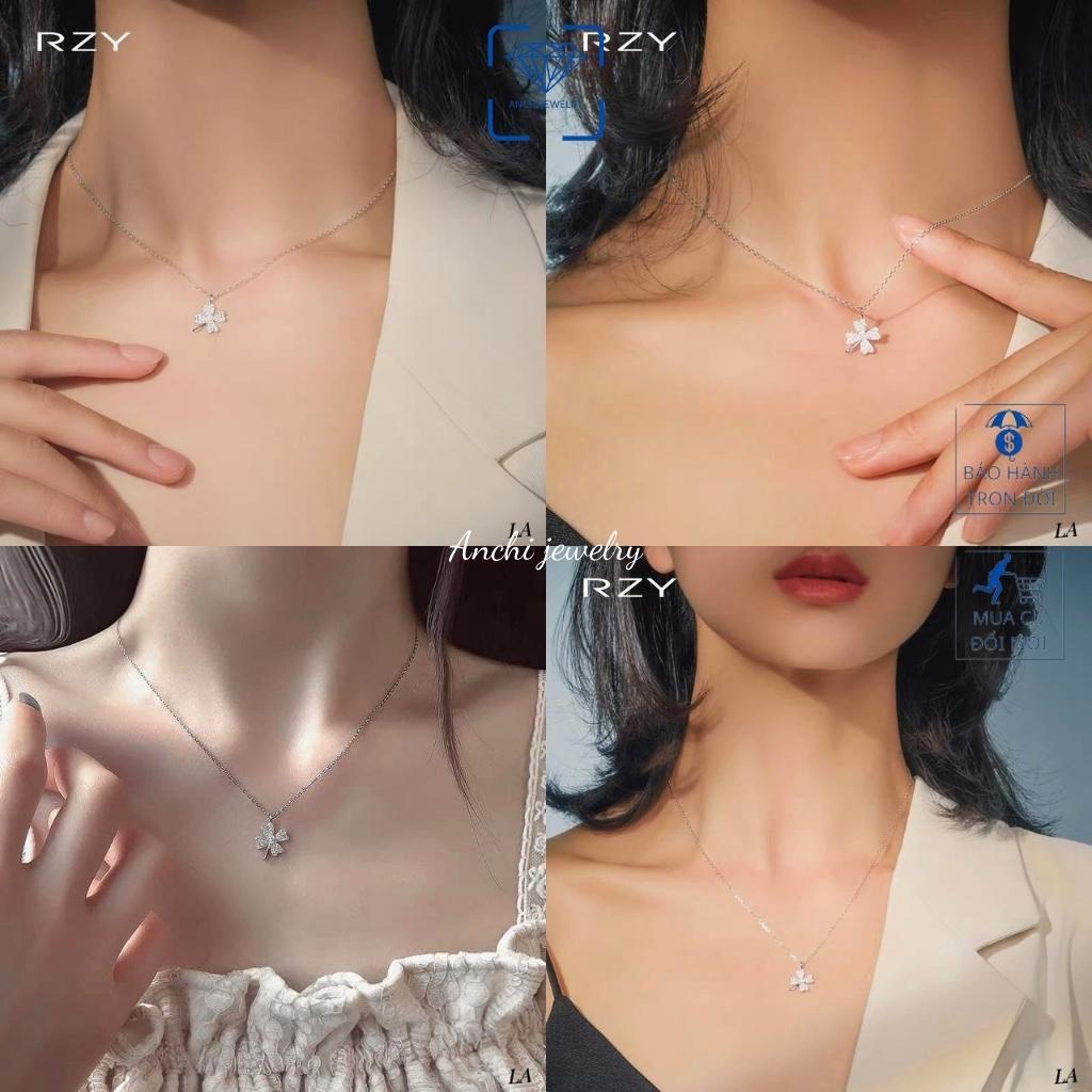 Vòng cổ cỏ 4 lá nữ bạc nguyên chất đeo không đen - Anchi jewelry, quà 8 3