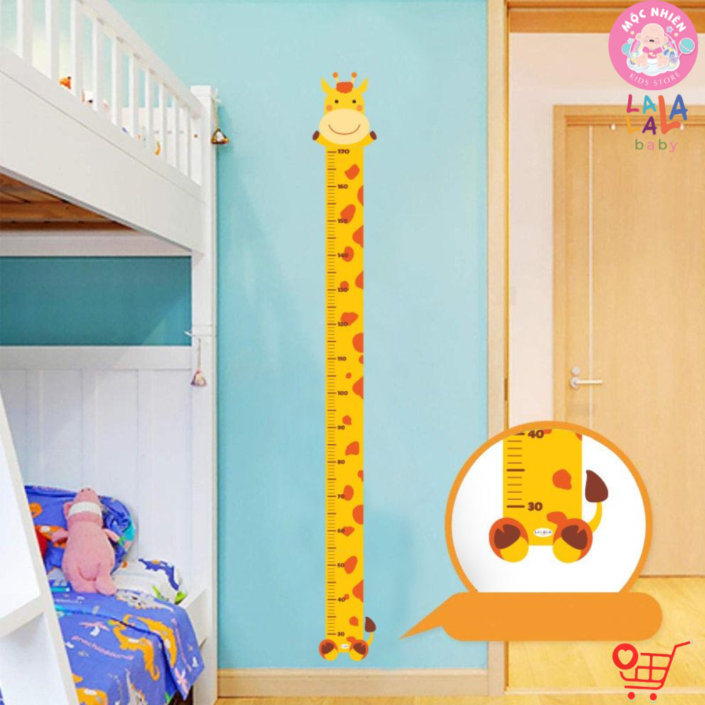 Thước Đo Chiều Cao Dán Tường cho Bé Hình Con Vật Đáng Yêu - Lalala Baby