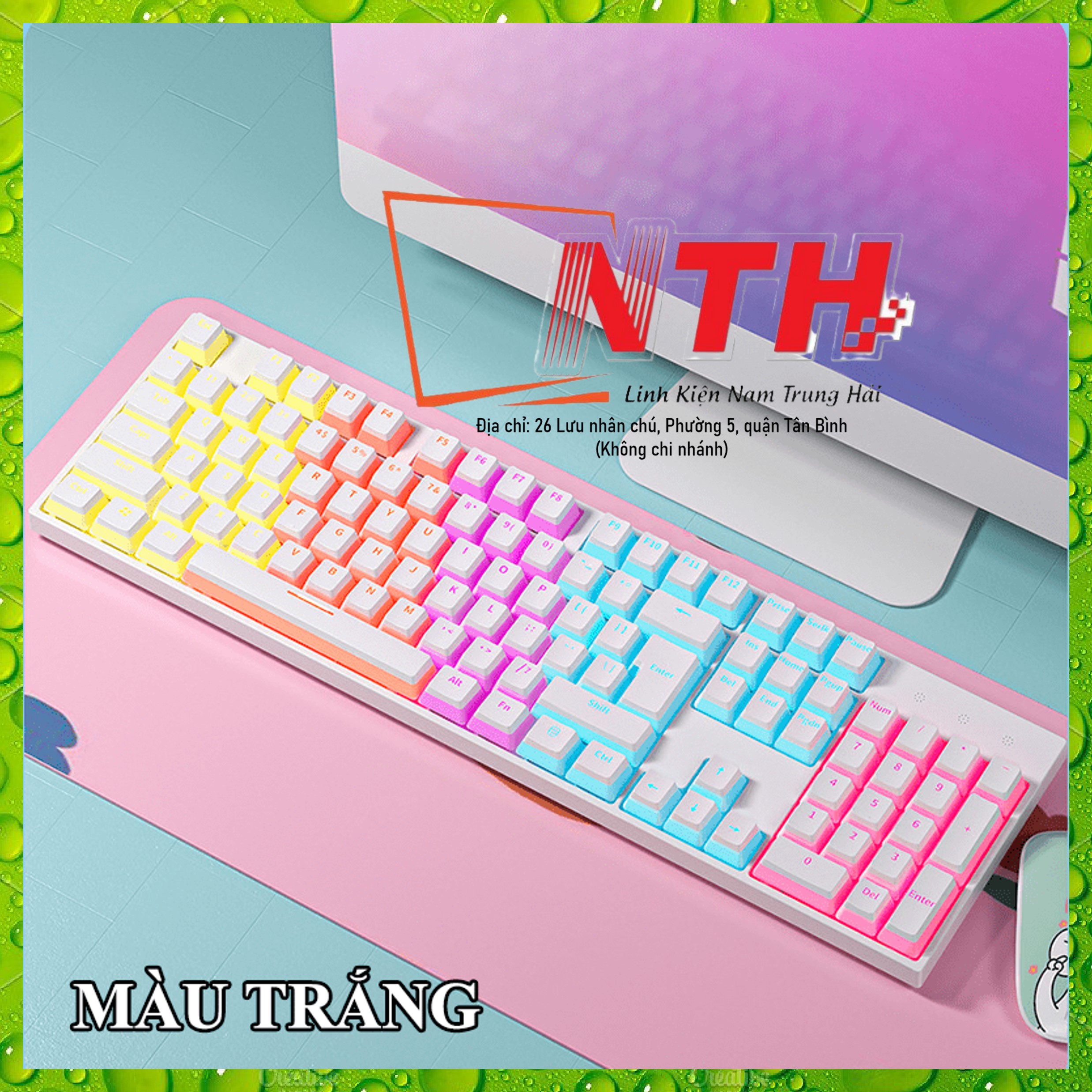 Bàn phím cơ Blue Switch ZIFRIEND KA102T với thiết kế full size 104 phím sử dụng keycap pudding xuyên led cực đẹp
