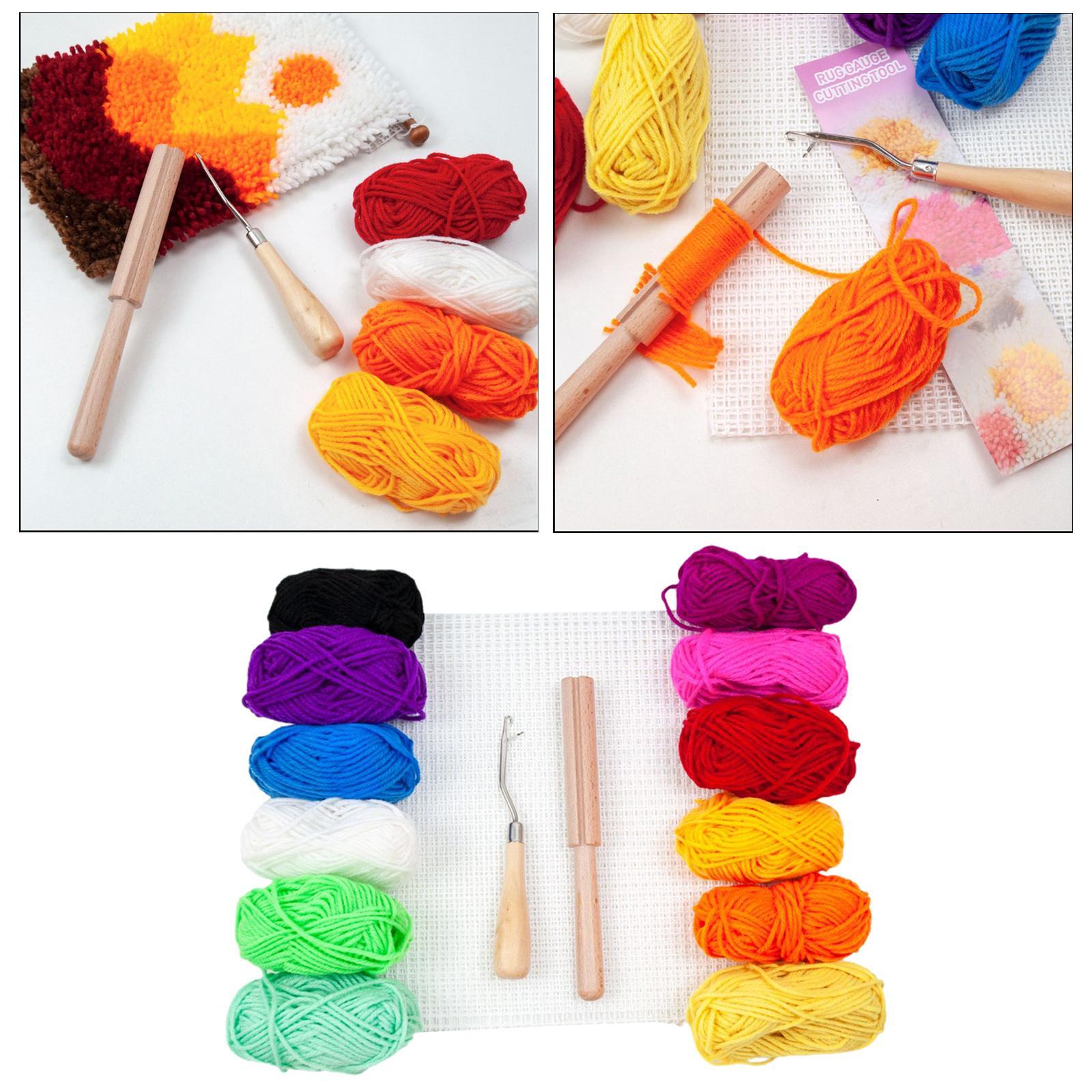 Latch Hook Rug Yarn Kits Bent Latch Hook Tool  Craft Supplies DIY Kit