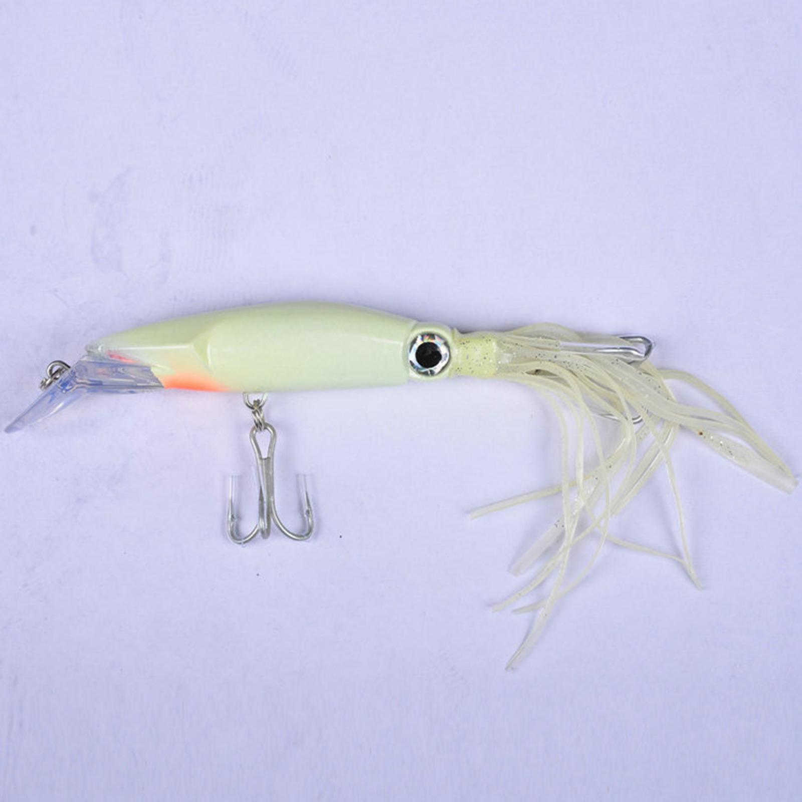 Lifelike Luminous Squid Skirt Bait Trolling 22cm Swimming Lure Octopus Fishing Lures Glow for Dolphin Marlin Trout Bass Saltwater Freshwater