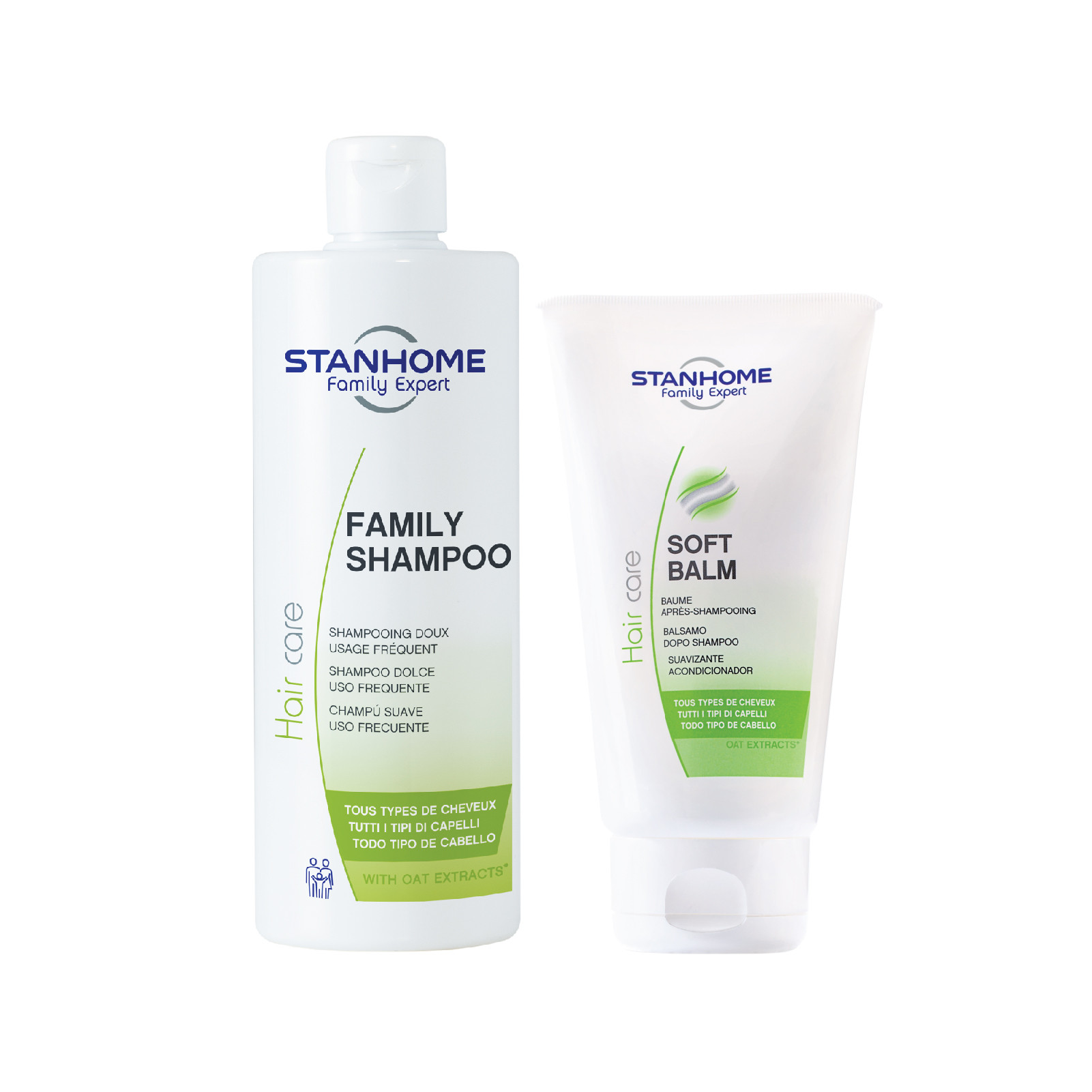 Combo Family shampoo - Dầu gội không xà phòng tinh chất Yến mạch 400ml và Soft balm - Dầu xả tinh chất yến mạch 150ml