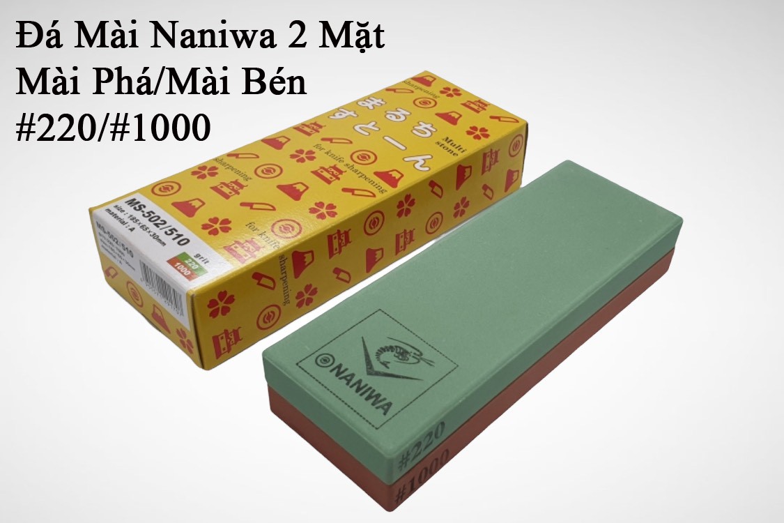 Đá Mài Nhật Bản Naniwa 2Mặt: Mài Phá/Bén #220/#1000, MS-502/510 (170X55X30)- TsubameSanjo Japan Shop