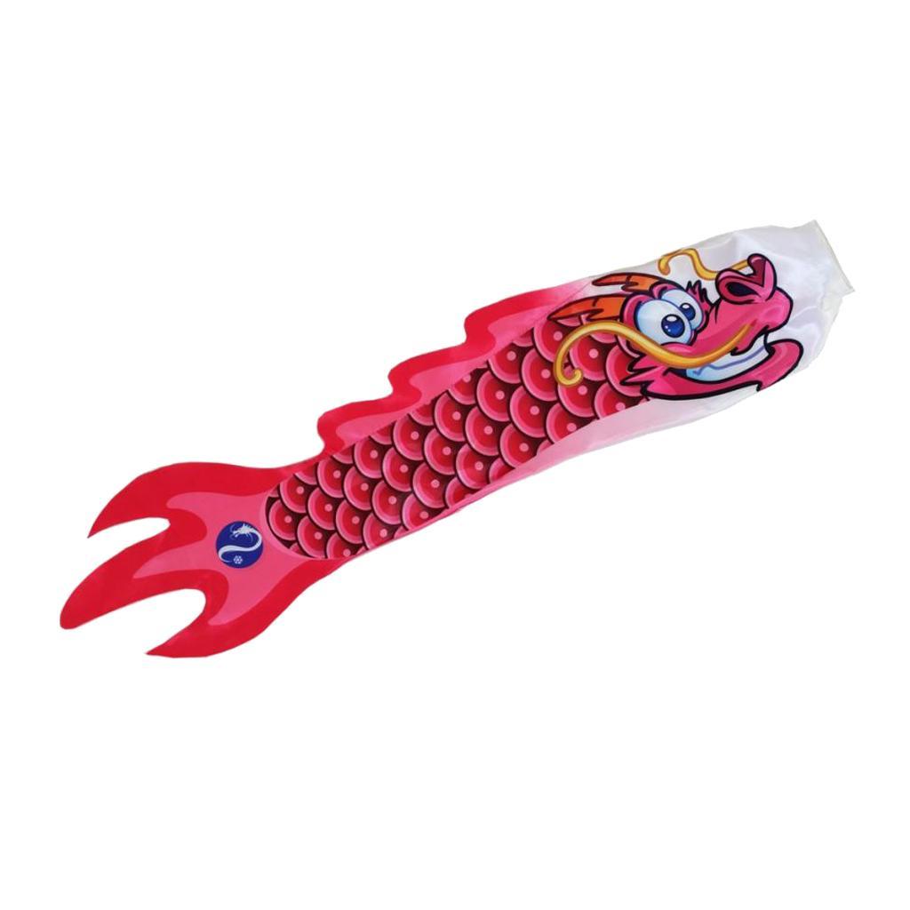 2Pcs Dragon Carp Wind Sock Koinobori Kite Flag Hanging Wall Decor