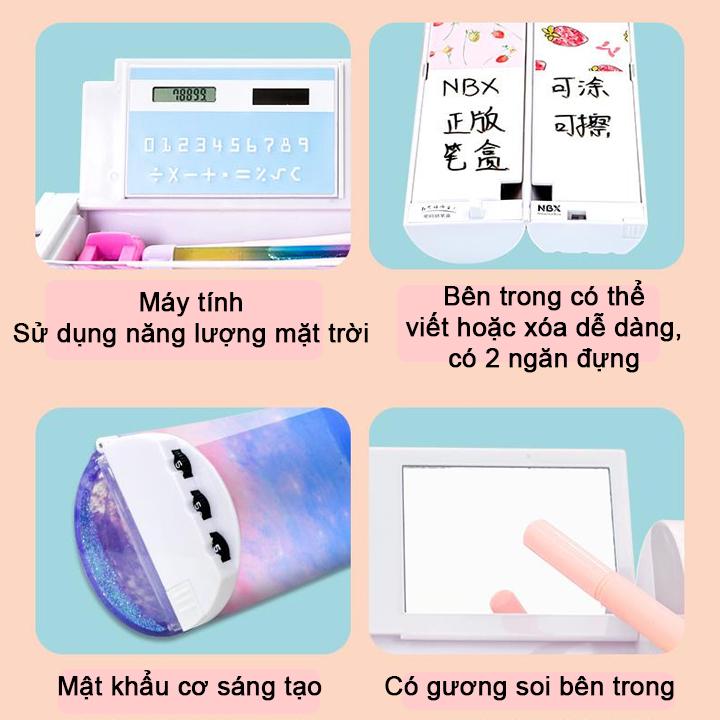 Hộp bút đa năng có mật khẩu thông minh màu xanh dương