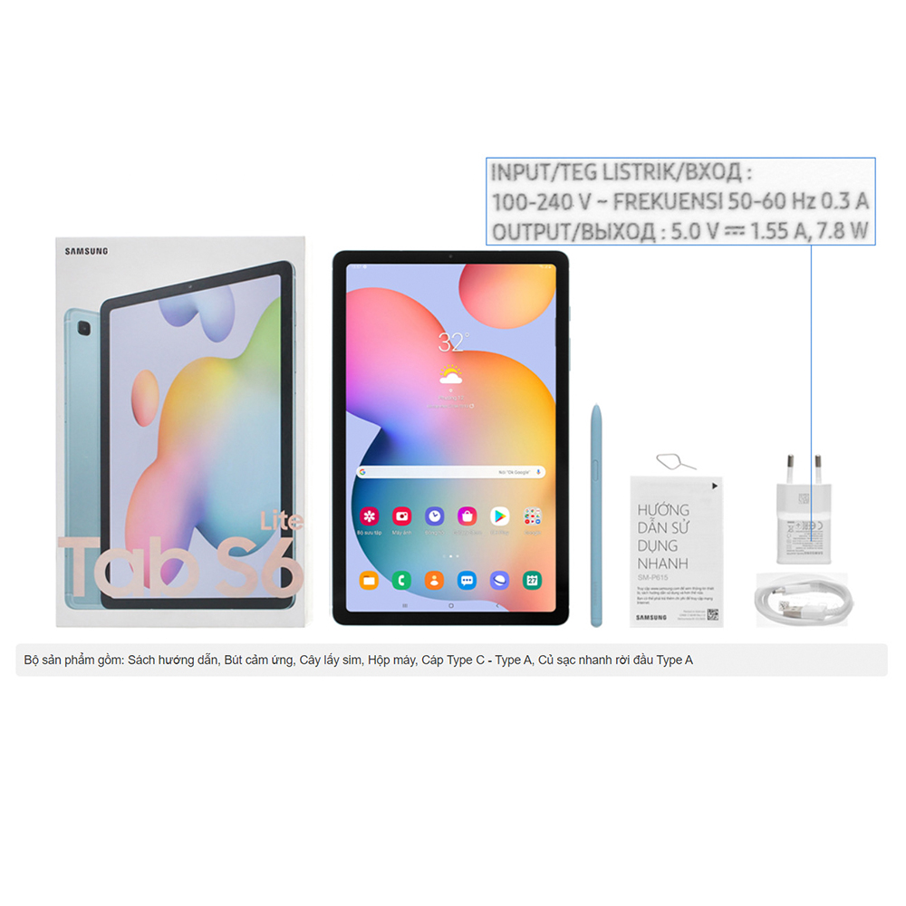 Máy Tính Bảng Samsung Galaxy Tab S6 Lite (2022) (4GB/64GB) SM-P619 ĐÃ KÍCH HOẠT BẢO HÀNH ĐIỆN TỬ - Hàng Chính Hãng