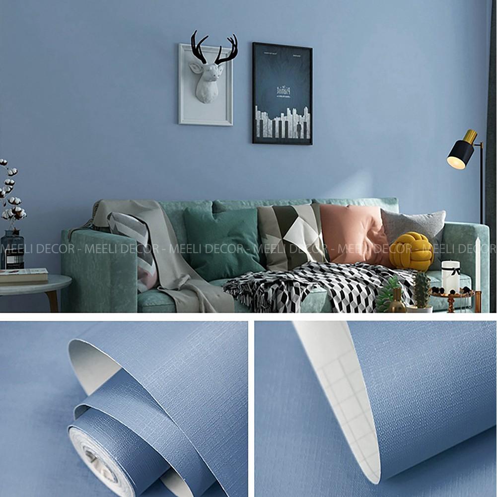 Giấy dán tường trơn màu pastel decal dán tường phòng ngủ, khổ rộng 45cm, ME15