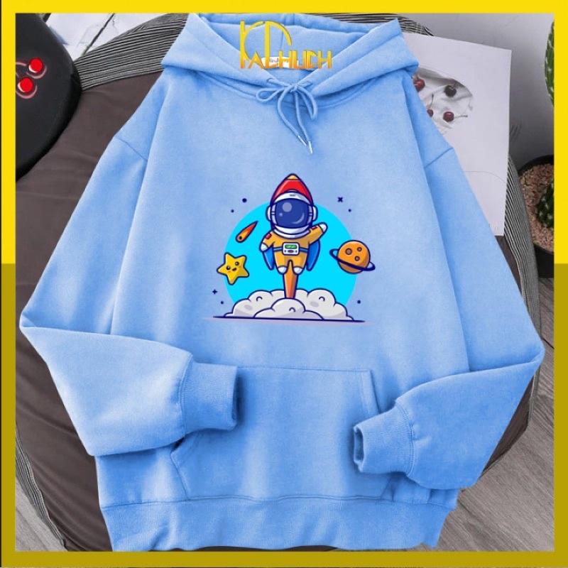 Áo hoodie unisex in phi hành gia Ms02, có 12 màu lựa chọn size từ 40-70kg chất liệu vải nỉ