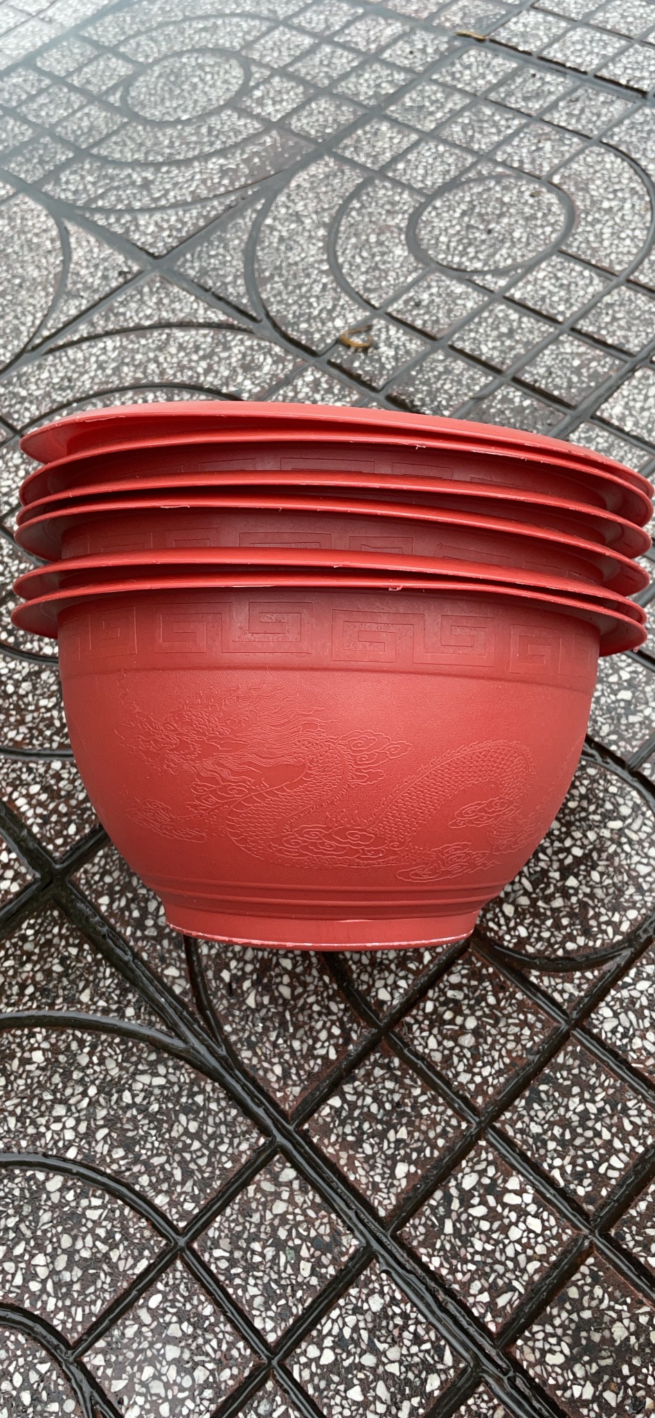 Combo 10 cái Chậu Truyền thống đỏ 30cm lọt lòng 26 cm trồng hoa, cây cảnh
