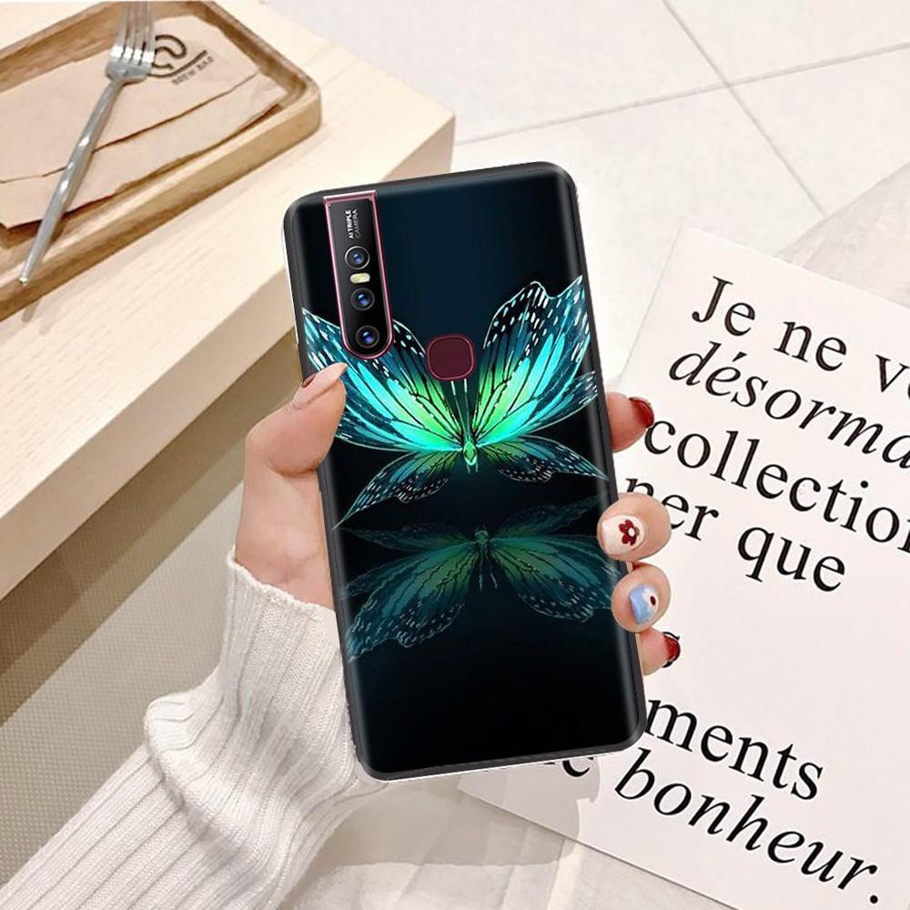 Ốp lưng dành cho điện thoại ViVo Y81 Viền dẻo TPU hình Cánh Bướm Xanh