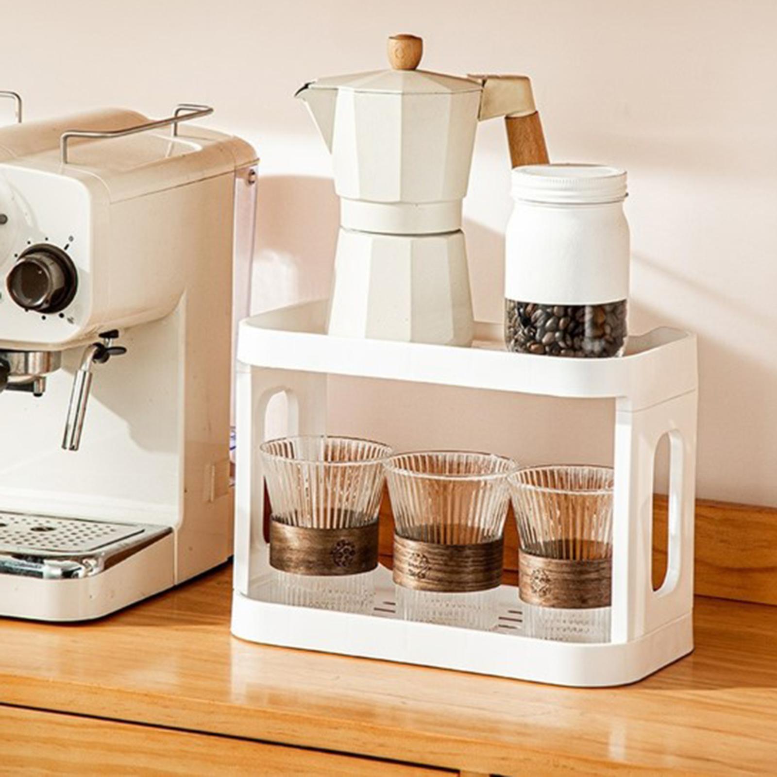 Double Layer Desktop Storage Rack, Product Holder, Free Standing Vanity Tray, Cosmetic Storage Shelf for Table Bathroom Dorm