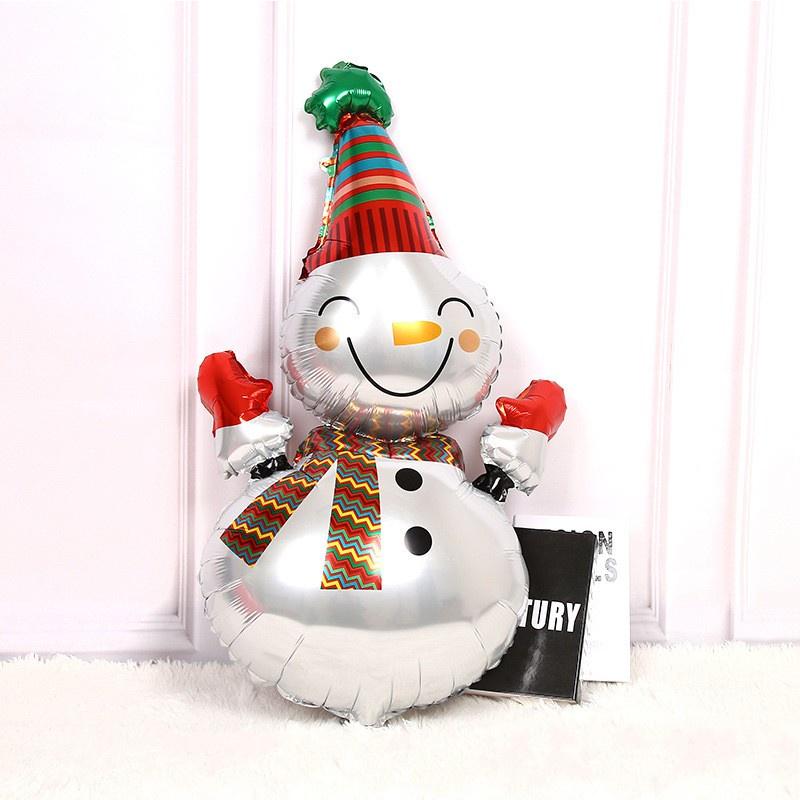 Bong Bóng Nhôm Hình Người Tuyết / Ông Già Noel Dễ Thương Dùng Trang Trí Tiệc Giáng Sinh