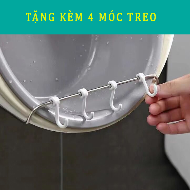 Giá treo thau chậu, để đồ đa năng INOX 304 dán tường tiện