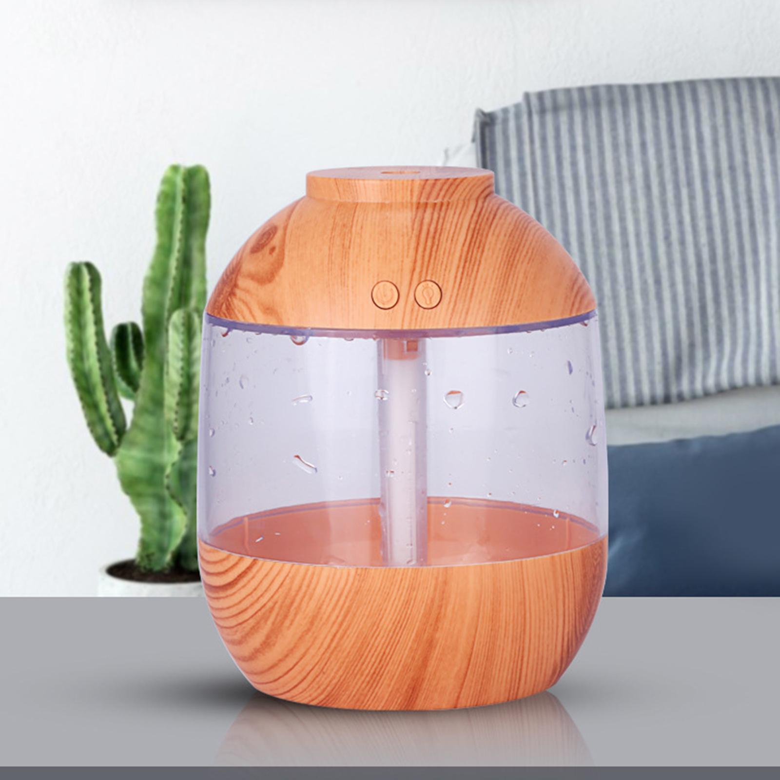 Wood Grain Cool Mist Humidifier Night Lamp Essential Oil Aroma Diffuser for Office Bedroom