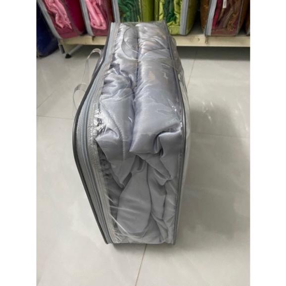 Trọn Bộ Chăn Ga Gối Phi Lụa Lavish Silk Cao Cấp Mát Lạnh Hàng Loại 1 -Xám ánh xanh