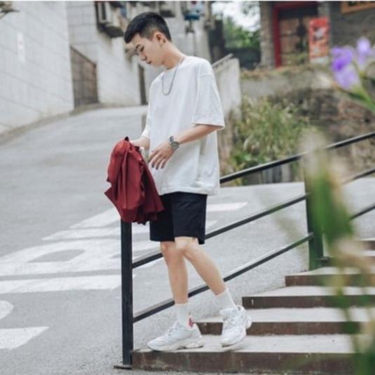 Áo Thun UNISEX Trắng Trơn Phong Cách Hàn Quốc Cực Ngầu - Áo Tay Ngắn, Tay Lỡ Cho Nam Nữ Đẹp Chất Cotton PE