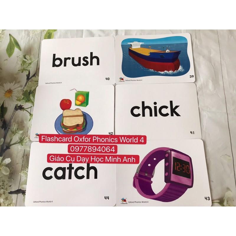 Flashcards  Oxford   World 4 ️96 Thẻ dạy Phonics  thiết kế hai mặt cho trẻ mầm non️