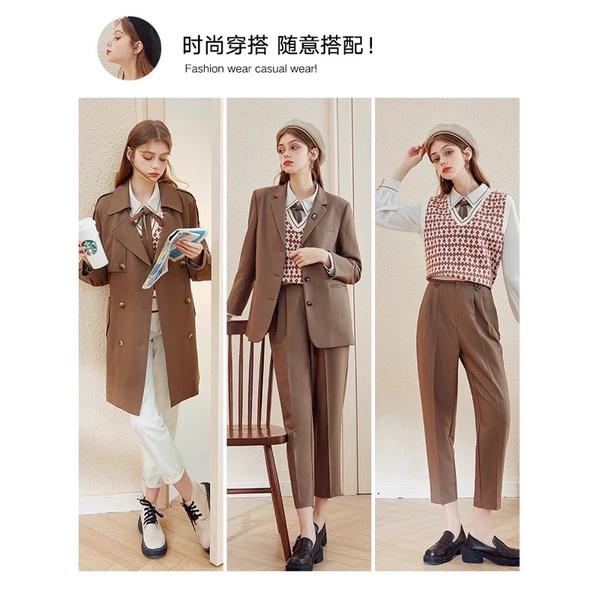 MS186 Áo gile cổ tim hoạ tiết trám chất len mềm cá tính