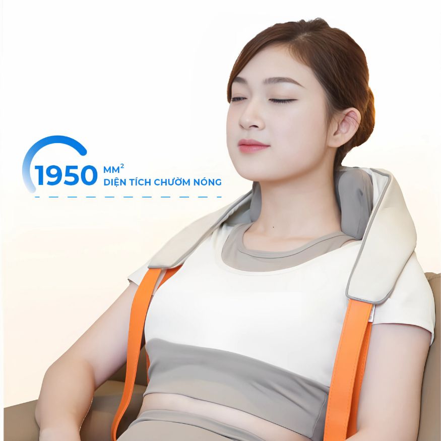 Máy massage cổ vay gáy 4D Kachi MK395 mô phỏng bàn tay người, chạy pin không dây tiện lợi - hàng chính hãng