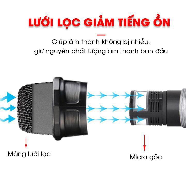 Mic đa năng V12 có đèn led hiển thị phù hợp cho các loa âm li có hỗ trợ cổng mic 6.5 và 3.5