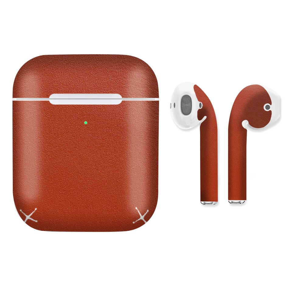 Miếng dán skin chống bẩn cho tai nghe AirPods in hình Vân Da - Da019 (bản không dây 1 và 2