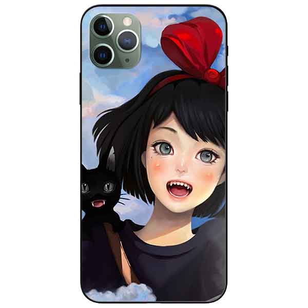 Ốp lưng in cho Iphone 11 Pro Max Mẫu Cô Gái Nơ Đỏ